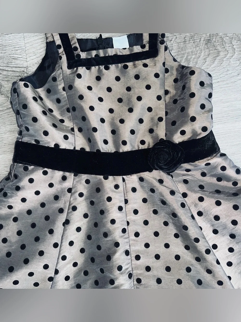 Carter’s Girl Dress 5 Party Holiday Special Occasion Brown Black Polka Dot Flare
